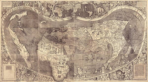 Atlas Art Print featuring the photograph Early Map Of The World by Library Of Congress/science Photo Library