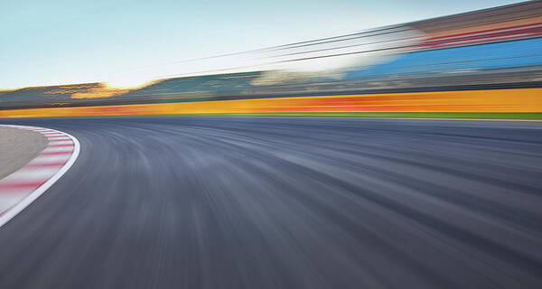 Curve Art Print featuring the photograph Empty Race Track Background by Aaron Foster