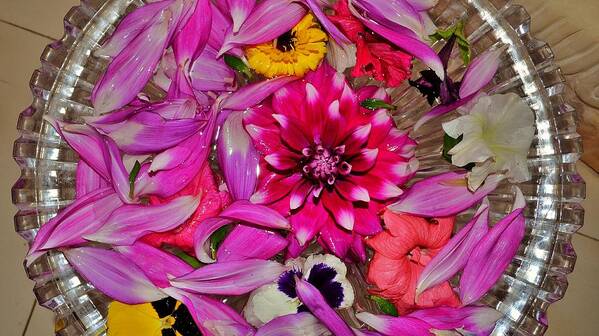 Flower Petals Art Print featuring the photograph Flower Offerings - Jabalpur India by Kim Bemis