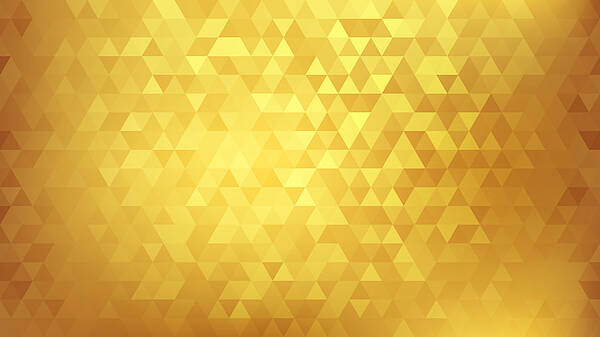 Triangle Shape Art Print featuring the drawing Golden abstract background by Mfto