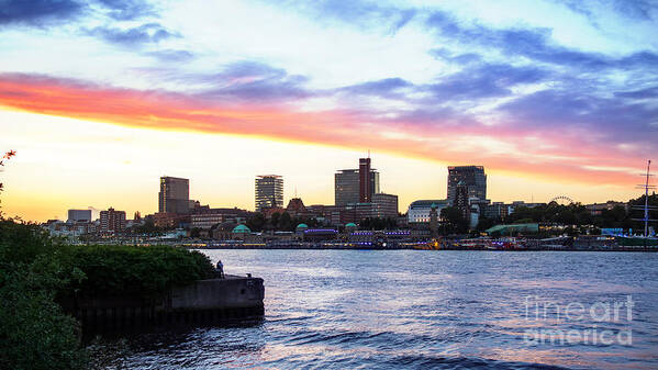 Hamburg Art Print featuring the photograph Hamburg Riverside by Daniel Heine