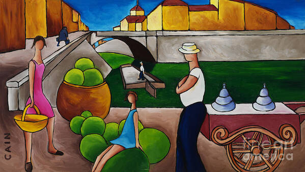 Ice Cream Seller Art Print featuring the painting Ice Cream Seller by William Cain