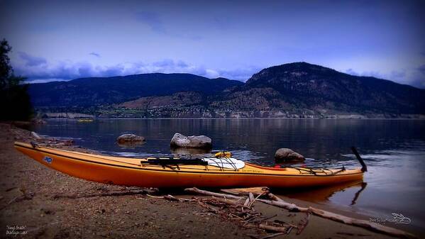 Kings Beach Art Print featuring the photograph Kings Beach - Okanagan Lake - Kayaking by Guy Hoffman