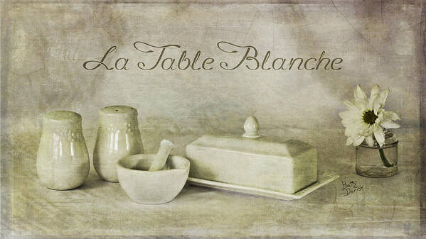 The Art Print featuring the photograph La Table Blanche - The White Table by Betty Denise