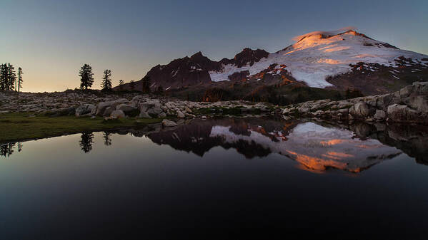 Mount Baker Art Print featuring the photograph Last Light Mount Baker by Mike Reid