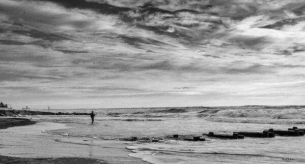 Seascape Art Print featuring the photograph Lone Fishermen by Charles Aitken