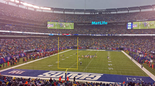 New York Giants Art Print featuring the photograph MetLife Stadium and New York Giant by Juergen Roth