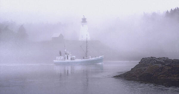 Landscape Art Print featuring the photograph Michael Eileen Passing Thru Lubec Narrows by Marty Saccone
