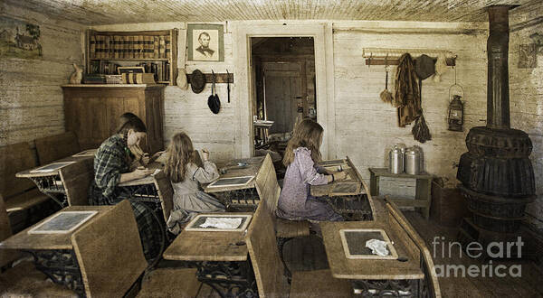 Montana's Oldest Standing Schoolhouse Art Print featuring the photograph Montana's Oldest Standing Schoolhouse by Priscilla Burgers