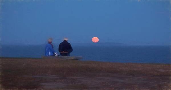 Maine Art Print featuring the photograph Moonrise at Pemaquid Point by Frank Tozier