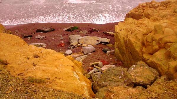 Rock Image Art Print featuring the photograph Moonstone Beach by Sharon Costa