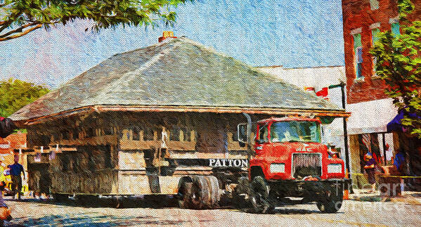 Andee Design Depot Art Print featuring the photograph Moving The Blue Springs Train Depot Painterly by Andee Design
