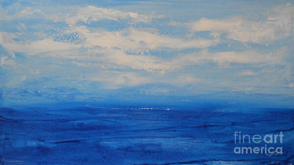 Seascape Art Print featuring the painting One Fine Day 2 by Jane See