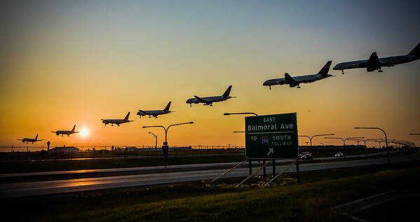 Chicago Art Print featuring the photograph One Plane Landing at O'Hare by Anthony Doudt
