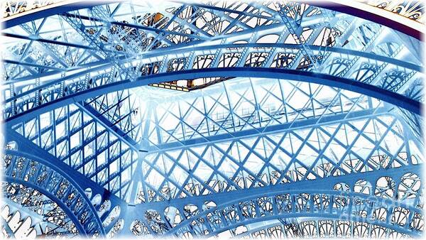 Eiffel Tower Art Print featuring the photograph Paris Design in Blue by Carol Groenen
