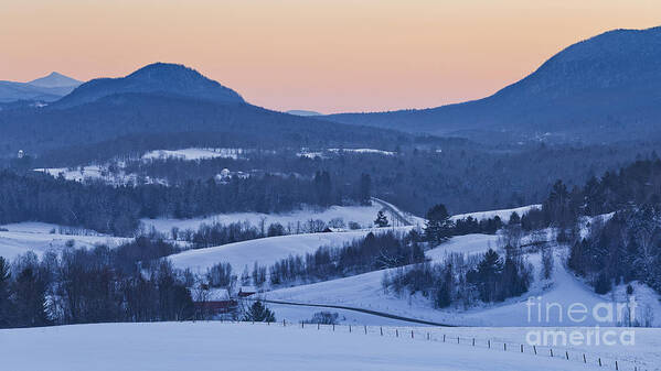 Winter Art Print featuring the photograph Pleasant Valley Winter Twilight by Alan L Graham