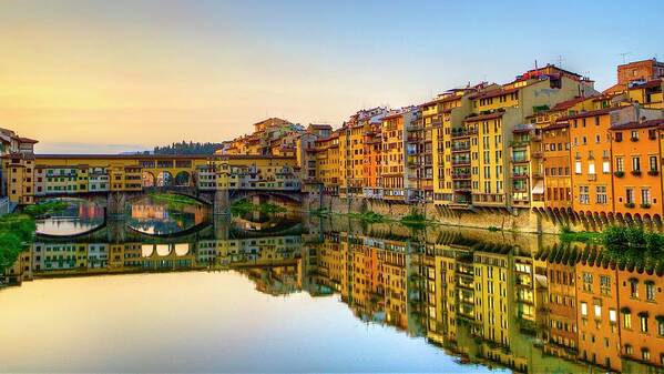 Tranquility Art Print featuring the photograph Ponte Vecchio In Early Morning by Masahiro Noguchi