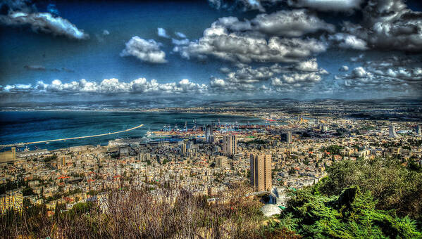 Haifa Art Print featuring the photograph Port of Haifa HDR by David Morefield