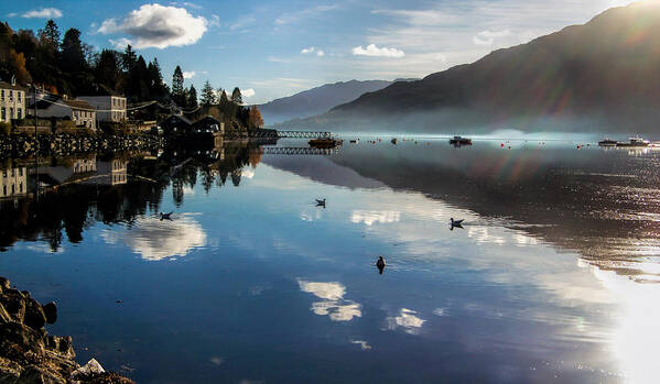 Loch Goil Art Print featuring the photograph Reflections on Loch Goil Scotland by Lynn Bolt