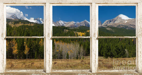 Windows Art Print featuring the photograph Rocky Mountain Continental Divide Rustic Window View by James BO Insogna