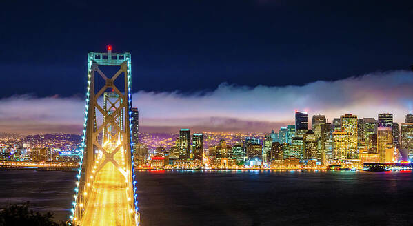 Downtown District Art Print featuring the photograph San Francisco Skyline Panorama And by Dszc