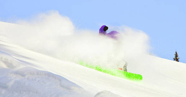 Snowboarding Art Print featuring the photograph Snow Spray by Theresa Tahara