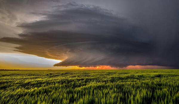 Kansas Art Print featuring the photograph Storm At Sunset by Rob Darby