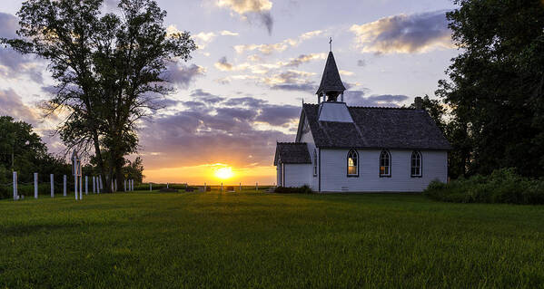 Canada Art Print featuring the photograph Sunset church by Nebojsa Novakovic