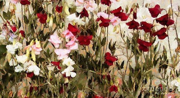 Flowers Art Print featuring the painting Sweet Pea Swath by RC DeWinter