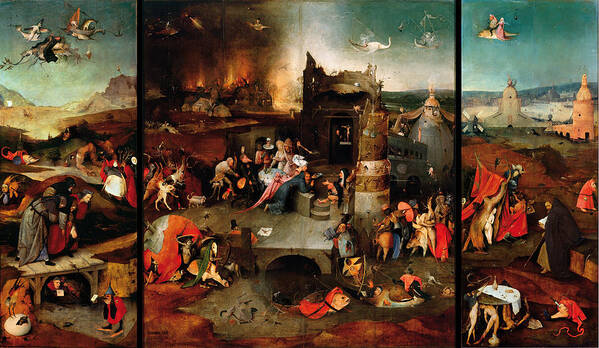 Hieronymus Bosch Art Print featuring the painting The Temptation of Saint Anthony #3 by Hieronymus Bosch