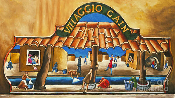 Mediterranean Art Art Print featuring the painting Villaggio Cain Art Print by William Cain