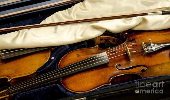 Fiddle Art Print featuring the photograph Vintage Fiddle in the Case by Wilma Birdwell