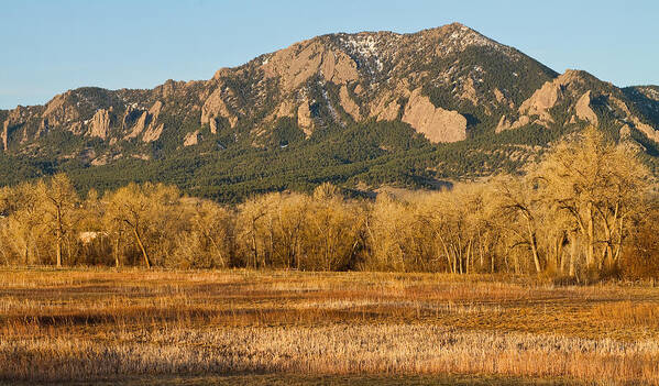'flatiron' Art Print featuring the photograph Boulder Colorado Flatiron View From Jay Rd by James BO Insogna