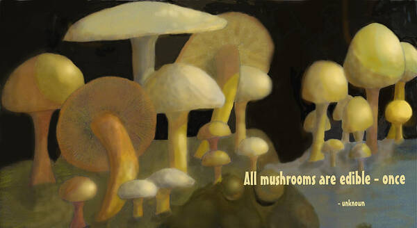 Mushrooms Art Print featuring the digital art Edible Mushrooms by Ian MacDonald