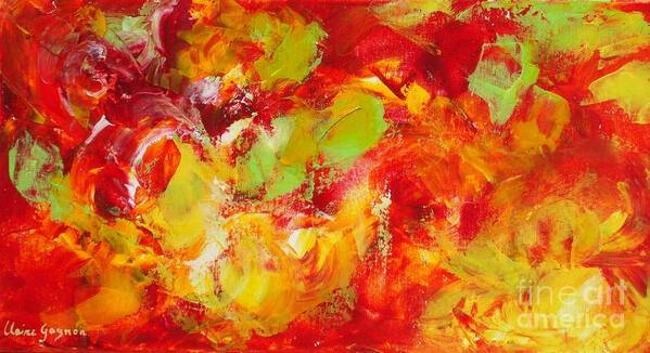 Abstract Art Print featuring the painting Fireball by Claire Gagnon