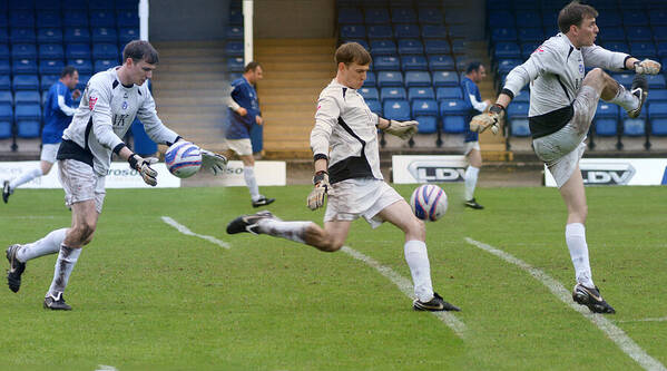 Football Art Print featuring the photograph Goalkeeper kicking sequence by David Birchall