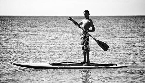 Black And White Art Print featuring the photograph Open Paddle by Britt Runyon