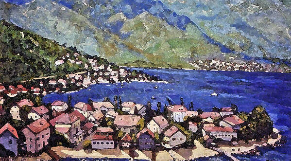 Sardinia Art Print featuring the painting Sardinia on the Blue Mediterranean Sea by Rita Brown