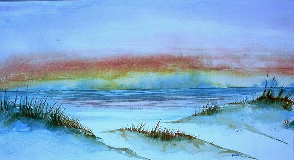 Seascape Art Print featuring the painting Tequila Sunrise by Richard Willows