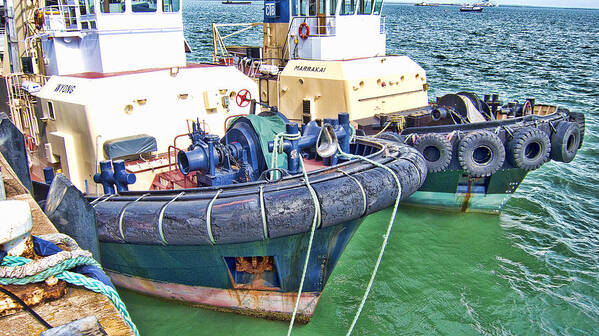 Tugboats Art Print featuring the photograph Tugs by Douglas Barnard