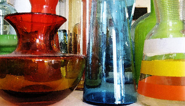 Glassware Art Print featuring the photograph Vintage Glassware by Rich Franco