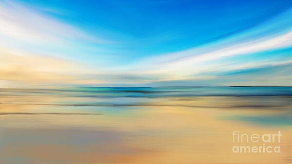 Anthony Fishburne Art Print featuring the digital art Beach Sunrise #1 by Anthony Fishburne