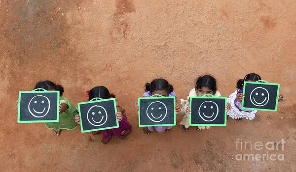 Happy Art Print featuring the photograph Happy Smiley Faces #1 by Tim Gainey