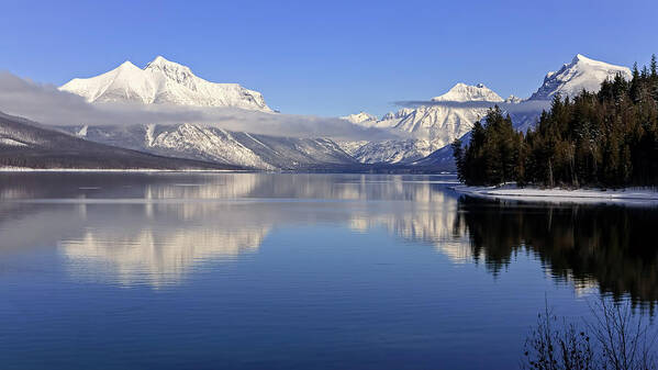 Glacier National Park Art Print featuring the photograph Lake McDonald Winter #1 by Jack Bell