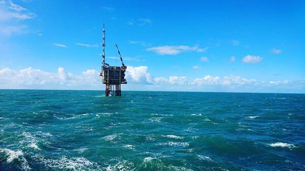 Oil Platform Art Print featuring the photograph Oil Platform #1 by Jackie Russo