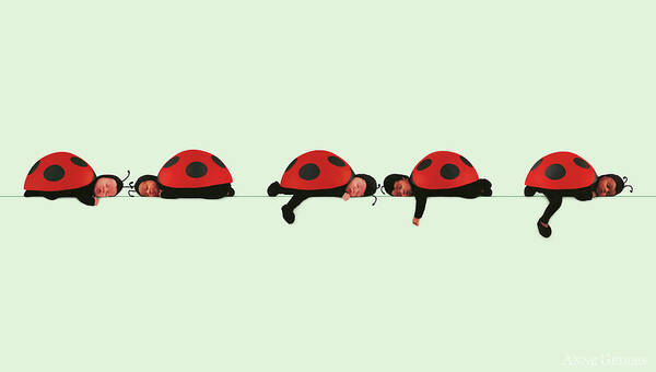 Ladybugs Art Print featuring the photograph Ladybugs by Anne Geddes