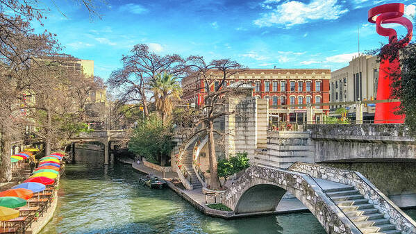 San Antonio Art Print featuring the photograph 10863 The River Walk by Pamela Williams