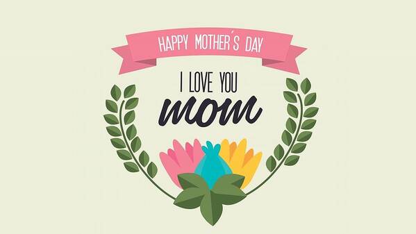 Mother's Day Art Print featuring the digital art Mother's Day #2 by Super Lovely