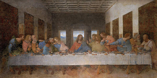 Leonardo Da Vinci Art Print featuring the painting The Last Supper by Troy Caperton