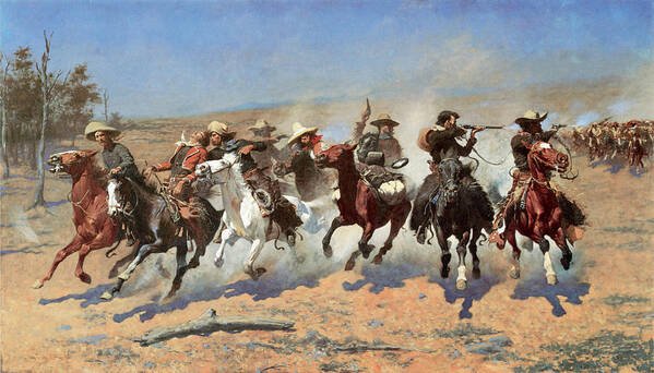 A Dash For The Timber Art Print featuring the photograph A Dash for the Timber by Frederic Remington
